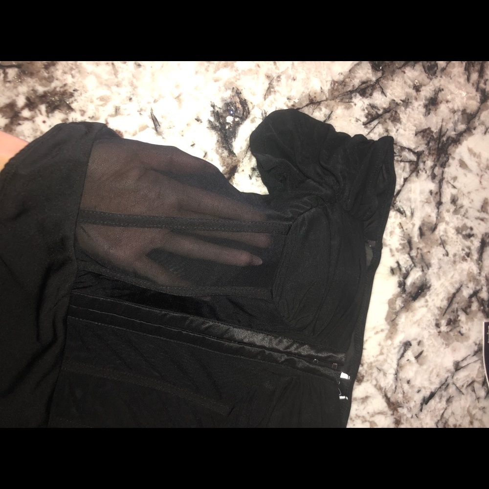 black corset bodysuit